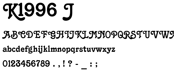 K1996 J font